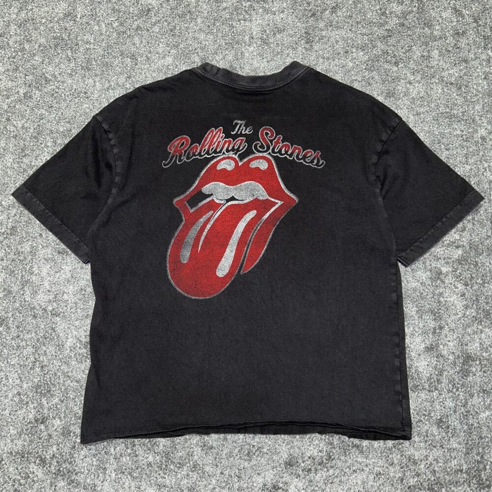 Rolling Stones Tongue Logo Black Tee American Eagle Boxy Fit Size‎ Men's XS